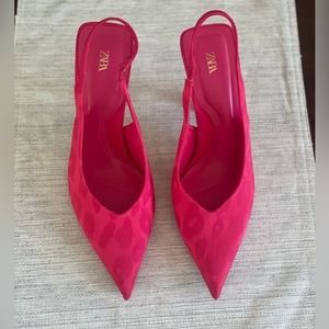 Zara Fuchsia Pink sling back heels